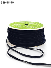 1/8 inch Velvet String Cord Ribbon with Woven Edge – 389-18-10 BLACK