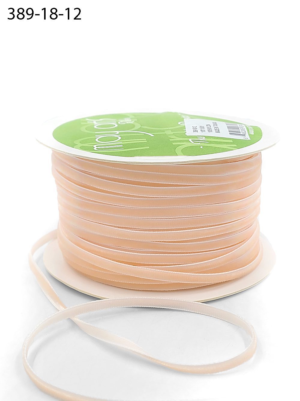 1/8 inch Velvet String Cord Ribbon with Woven Edge – 389-18-12 NUDE (NEW)
