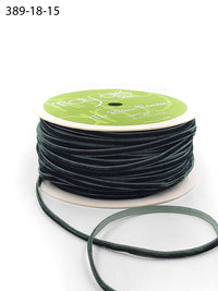 1/8 inch Velvet String Cord Ribbon with Woven Edge – 389-18-15 GREEN (NEW)