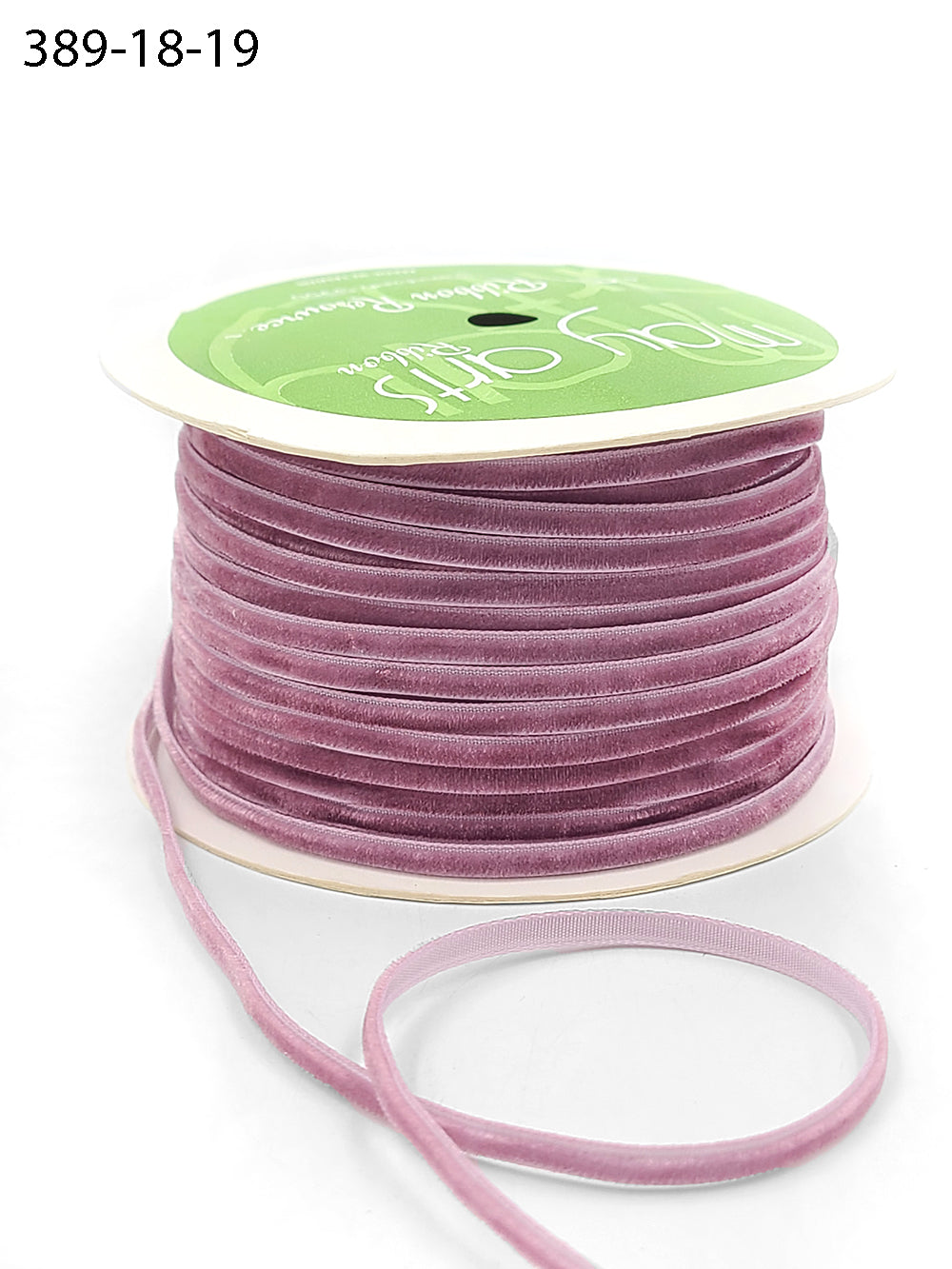 1/8 inch Velvet String Cord Ribbon with Woven Edge – 389-18-19 WOOD ROSE (NEW)