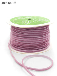 1/8 inch Velvet String Cord Ribbon with Woven Edge – 389-18-19 WOOD ROSE (NEW)