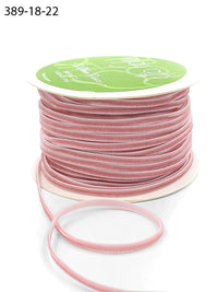 1/8 inch Velvet String Cord Ribbon with Woven Edge – 389-18-22 LIGHT PINK (NEW)