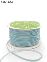 1/8 inch Velvet String Cord Ribbon with Woven Edge – 389-18-34 LIGHT BLUE (NEW)