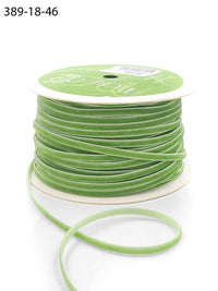 1/8 inch Velvet String Cord Ribbon with Woven Edge – 389-18-46 PARROT GREEN