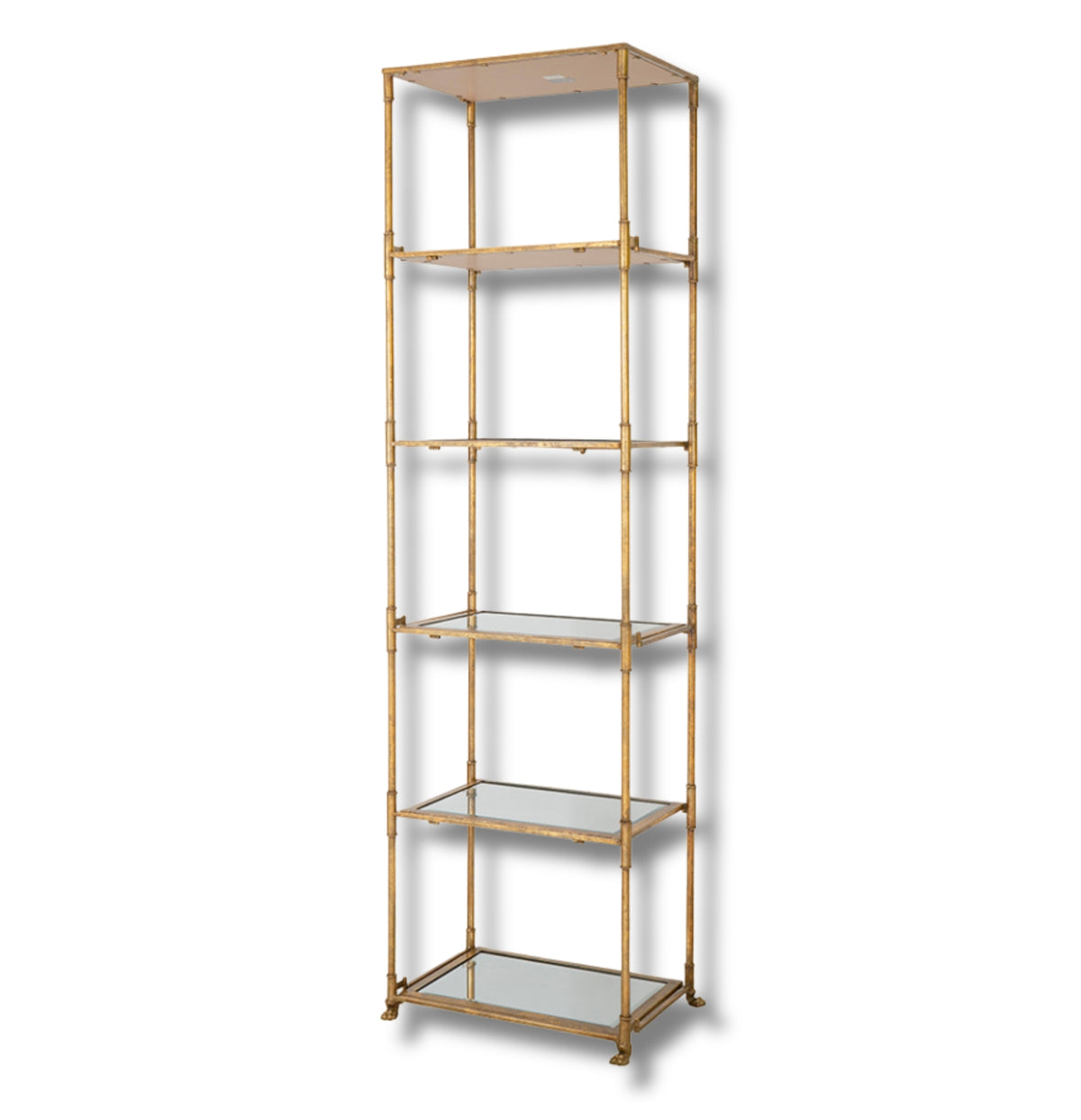 Daphne Gold & Mirrored Shelving Unit