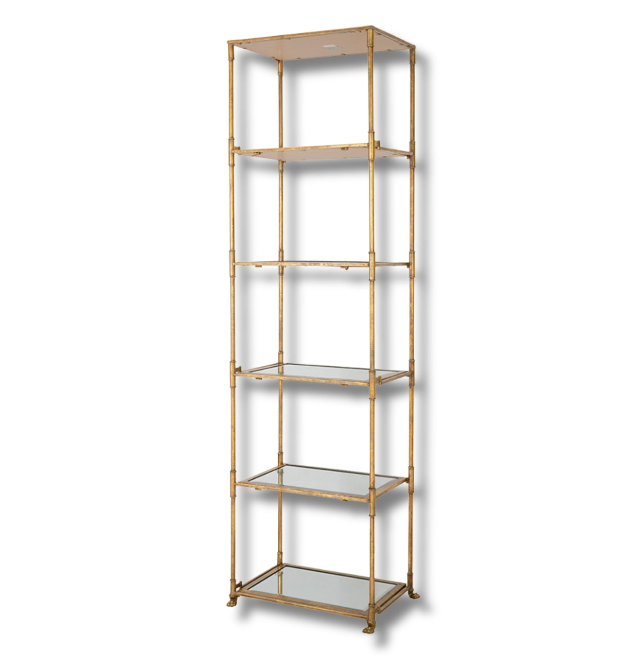Daphne Gold & Mirrored Shelving Unit
