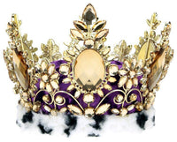Jeweled Queen Crown, Purple - 7.5 Inches