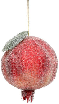 Frosted Pomegranate Ornament , Box of 6 - 4 Inches