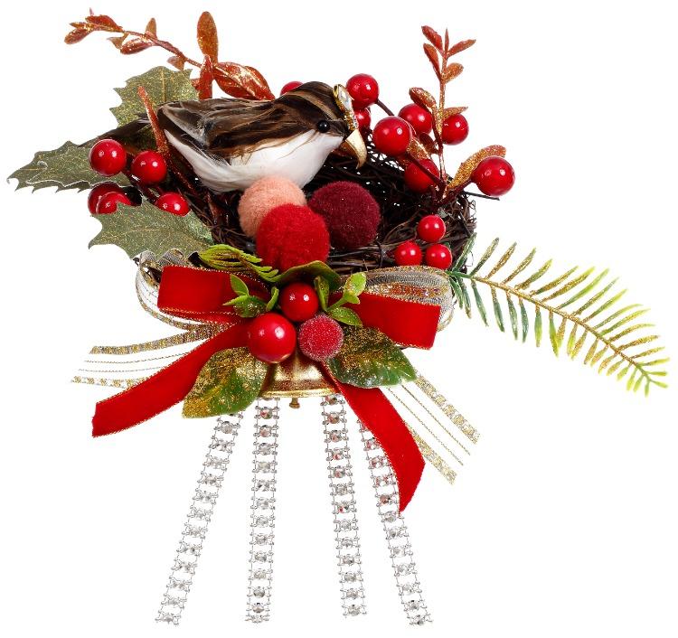 Festive Bird Nest -8.5 x 4.5 Inches