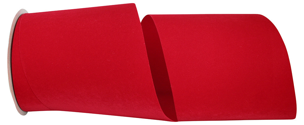 Red Velvet Outdoor Ribbon 6 Inch 100% Polyethylene 25 Yards