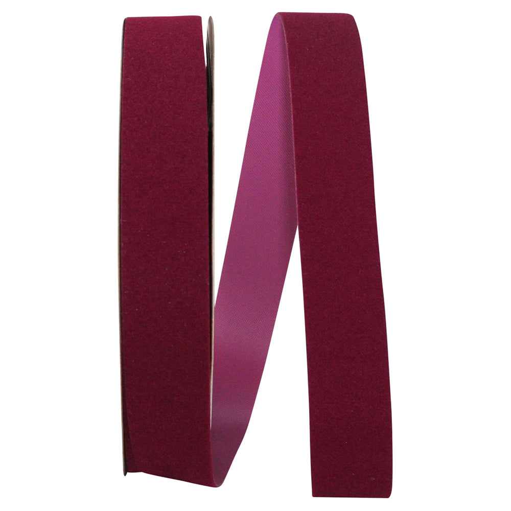Burgundy Velvet Outdoor Ribbon 7/8 Inch for Wreaths