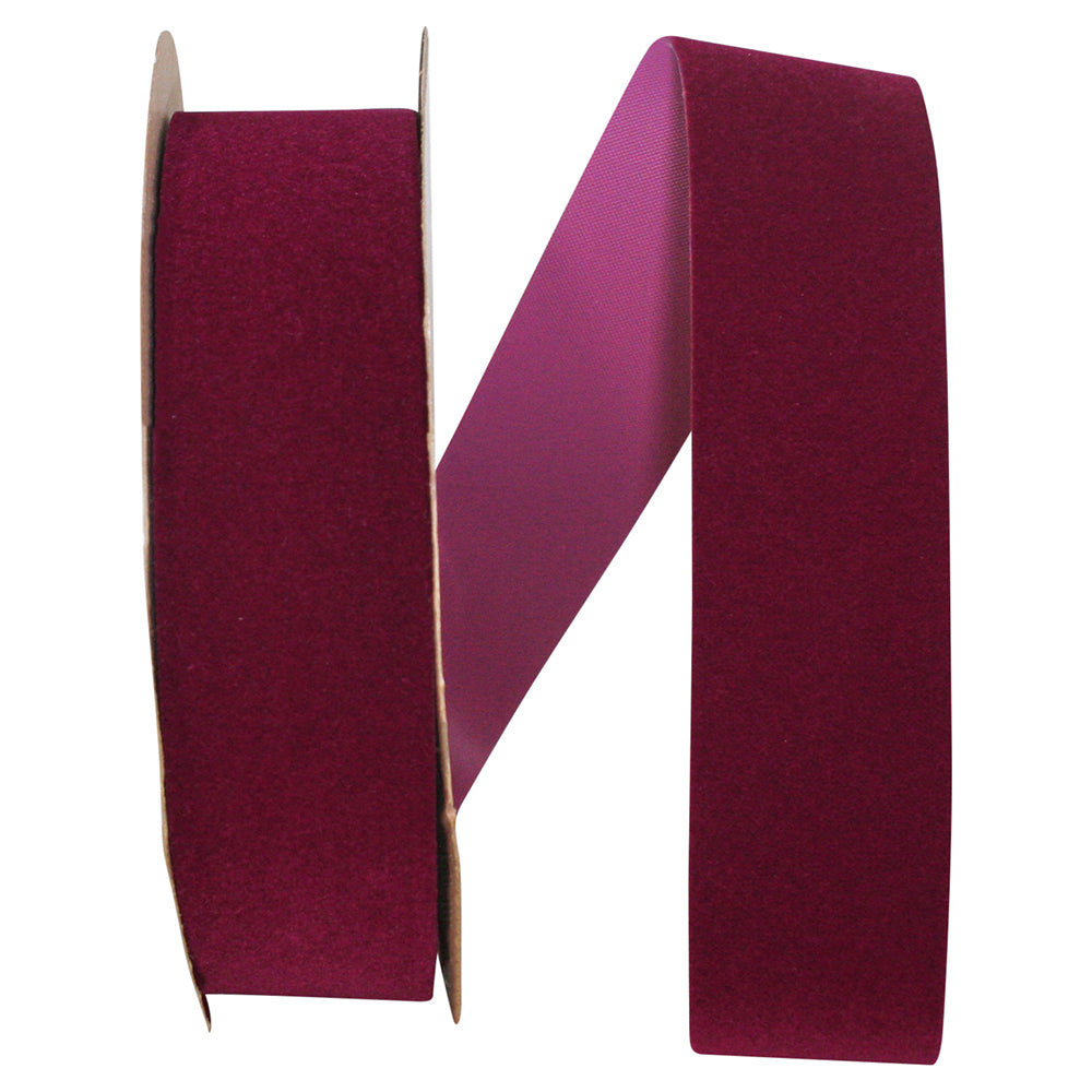 Burgundy Velvet Ribbon 1-3/8 Inch Outdoor Duro 25 Yards