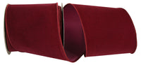 Burgundy 4 Inch Velvet Wired Edge Ribbon for Wreaths