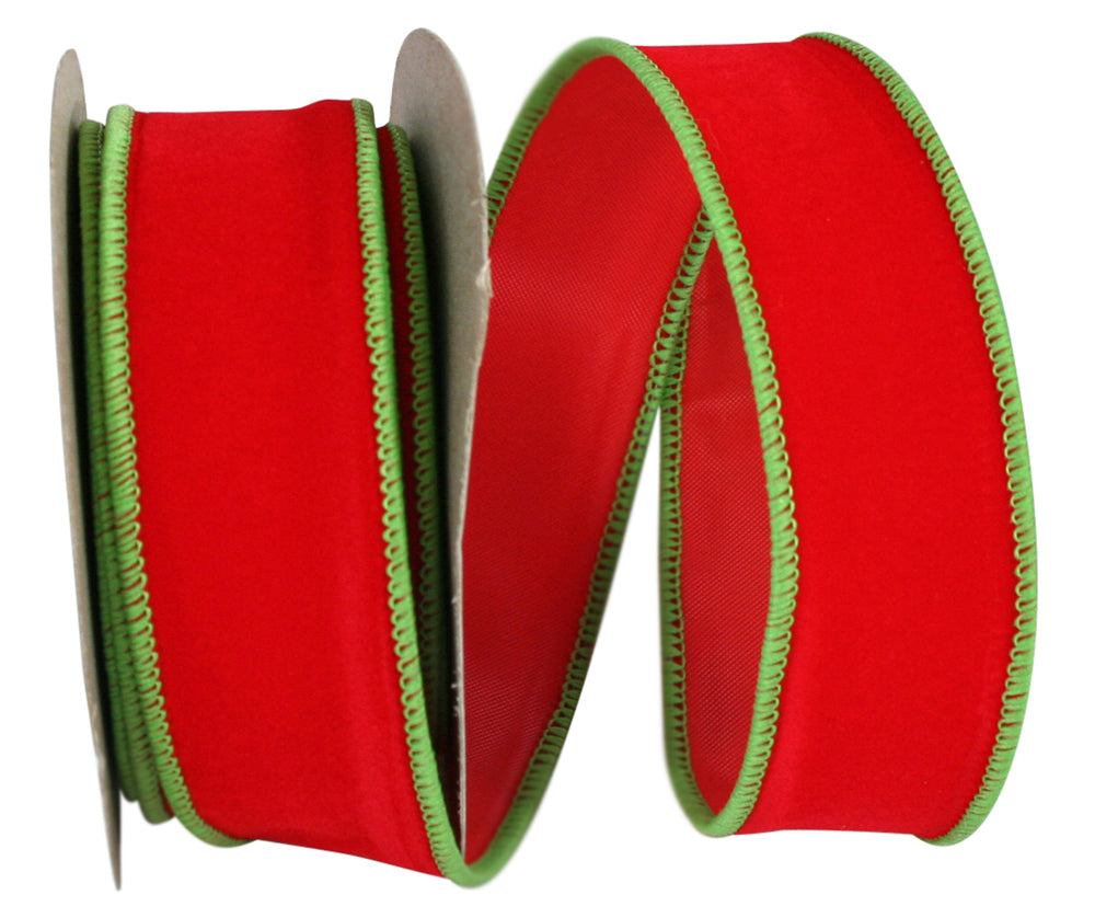Hot Pink Velvet Wired Edge Ribbon 1-3/8 Inch for Wreaths