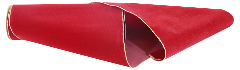 12 Inch Red Gold Velvet Wired Edge Ribbon for Wreaths