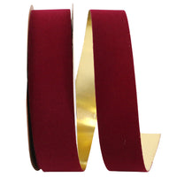Burgundy Velvet Gold Back Outdoor Polypro Ribbon 1-3/8 Inch