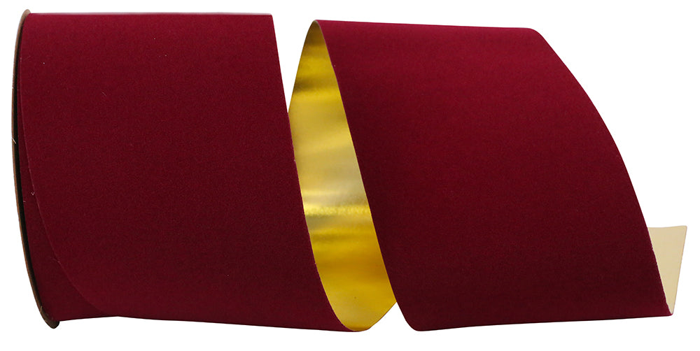 Burgundy 4 Inch Velvet Ribbon for Wreaths and Bows