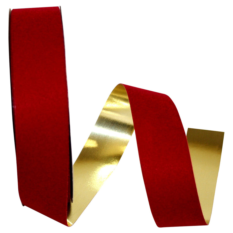 Velvet Gold Back Outdoor Polypro Ribbon 1-3/8 Inch Holiday