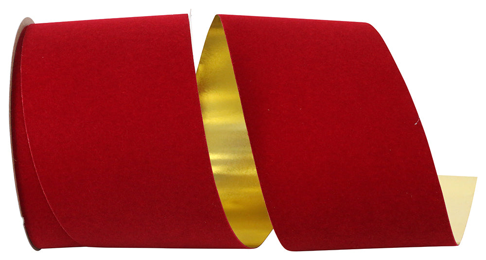 Holiday Velvet Gold Back 4 Inch Polypro Ribbon