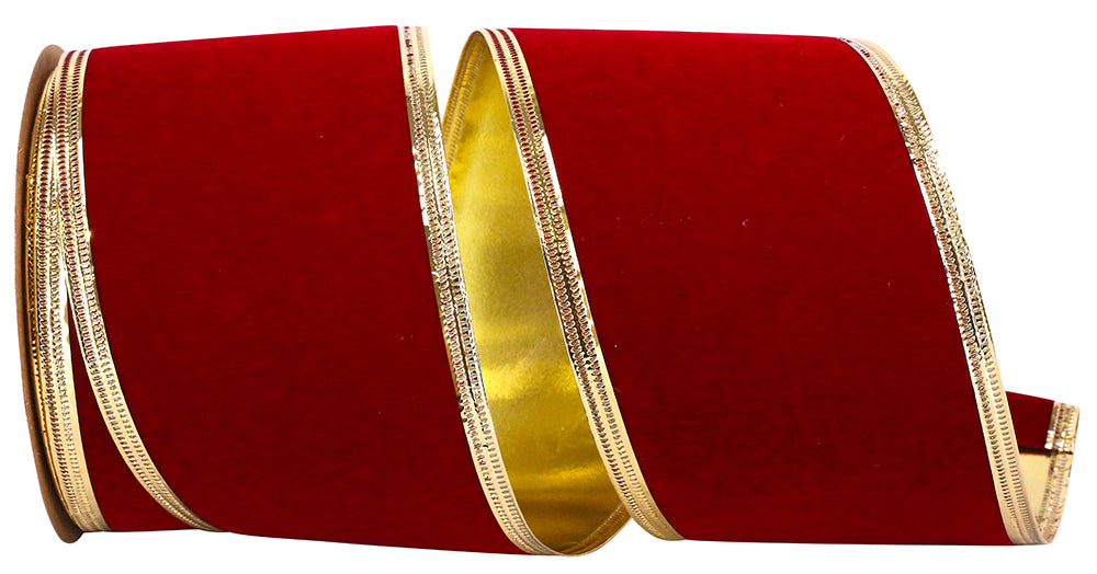 Holiday Velvet Gold Back Outdoor Ribbon 2-1/2 Inch