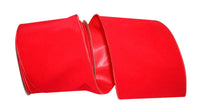 Red Velvet Wired Edge Ribbon 6 Inch for Wreaths and Bows