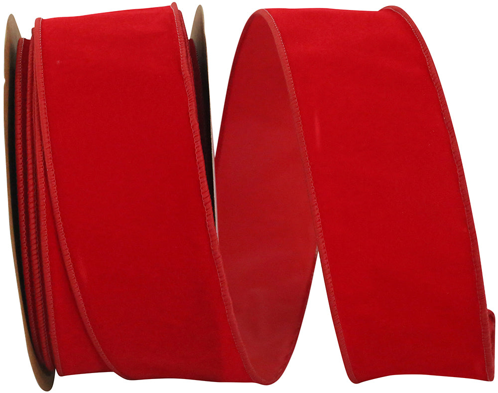Red Velvet Wired Edge Ribbon 2-1/2 Inch for Bows
