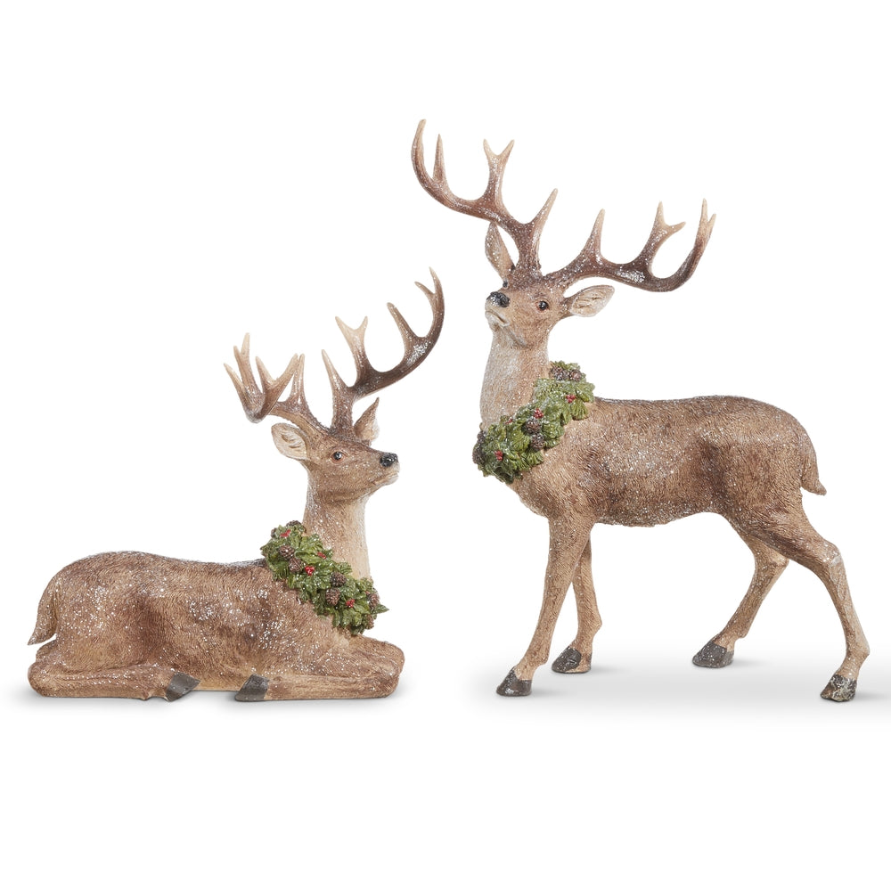 19.5" Deer with Wreath