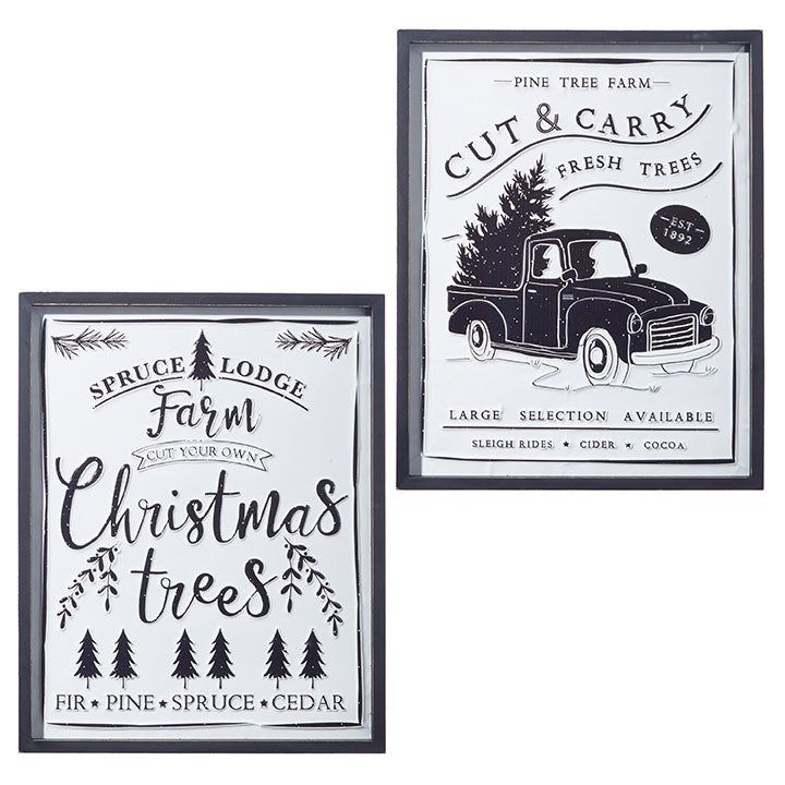 22" Tree Farm Wall Art - Wood And Metal