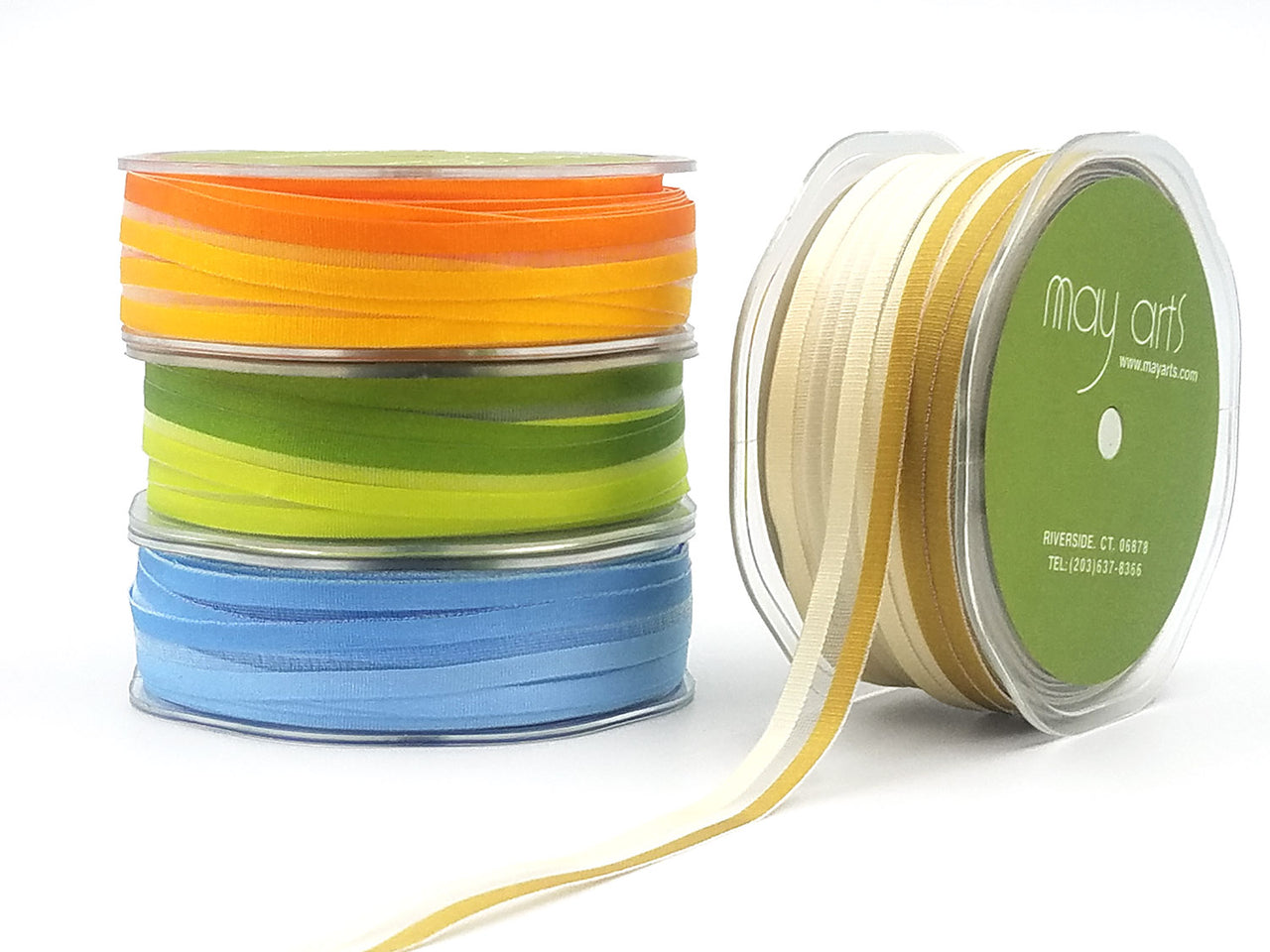 1/2 Inch Organza Two Tone Woven Edge Ribbon