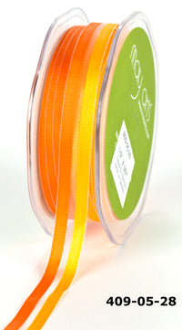 1/2 Inch Organza Two Tone Woven Edge Ribbon – 409-05-28 Orange