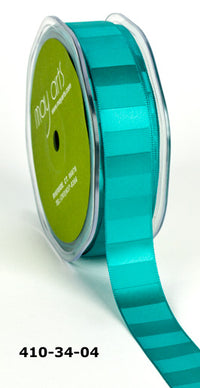 3/4 Inch Horizontal Stripe Satin Ribbon – 410-34-04 Teal