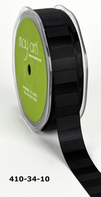 3/4 Inch Horizontal Stripe Satin Ribbon – 410-34-10 Black