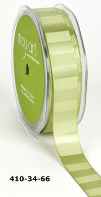 3/4 Inch Horizontal Stripe Satin Ribbon – 410-34-66 Sage