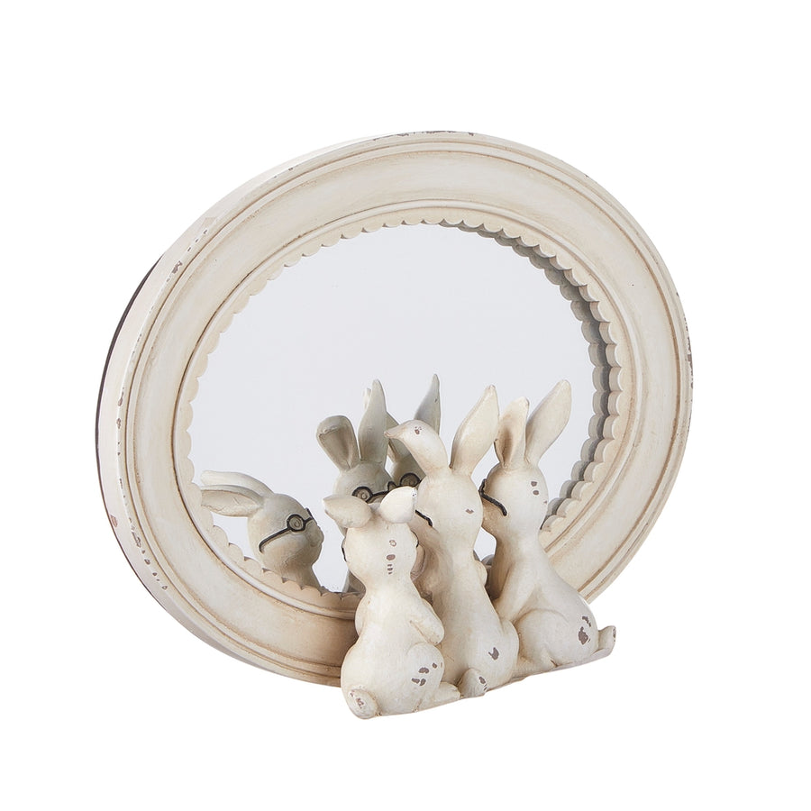 8.25" Rabbits with Glasses Mirrored Decor