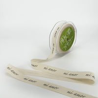 3/4 Inch Ivory Canvas Printed Ribbon with Woven Edge – 413-34-38 MI AMOR
