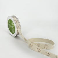 3/4 Inch Ivory Canvas Printed Ribbon with Woven Edge – 413-34-44 GINGERBREAD MAN