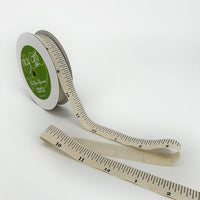 3/4 Inch Ivory Canvas Printed Ribbon with Woven Edge – 413-34-7 Tape Measure