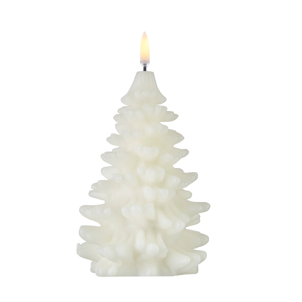 4" x 7" Uyuni White Christmas Tree Candle