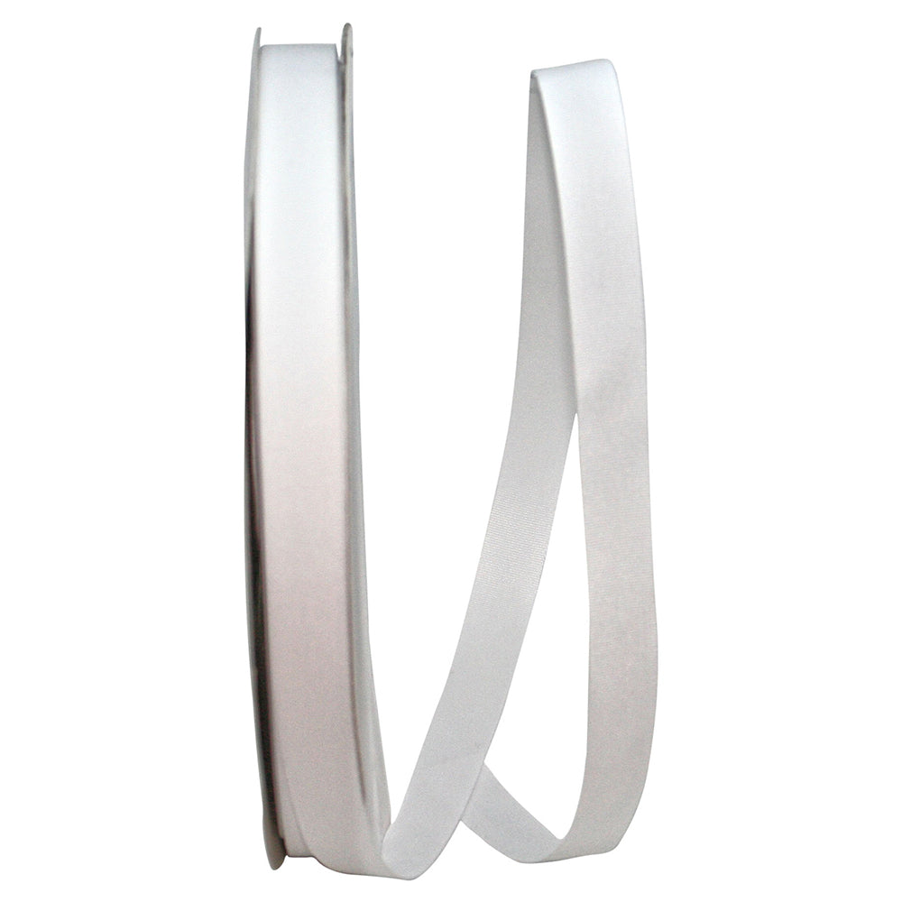 White 5/8 Inch Soliterra Taffeta Ribbon for Bows and Wreaths