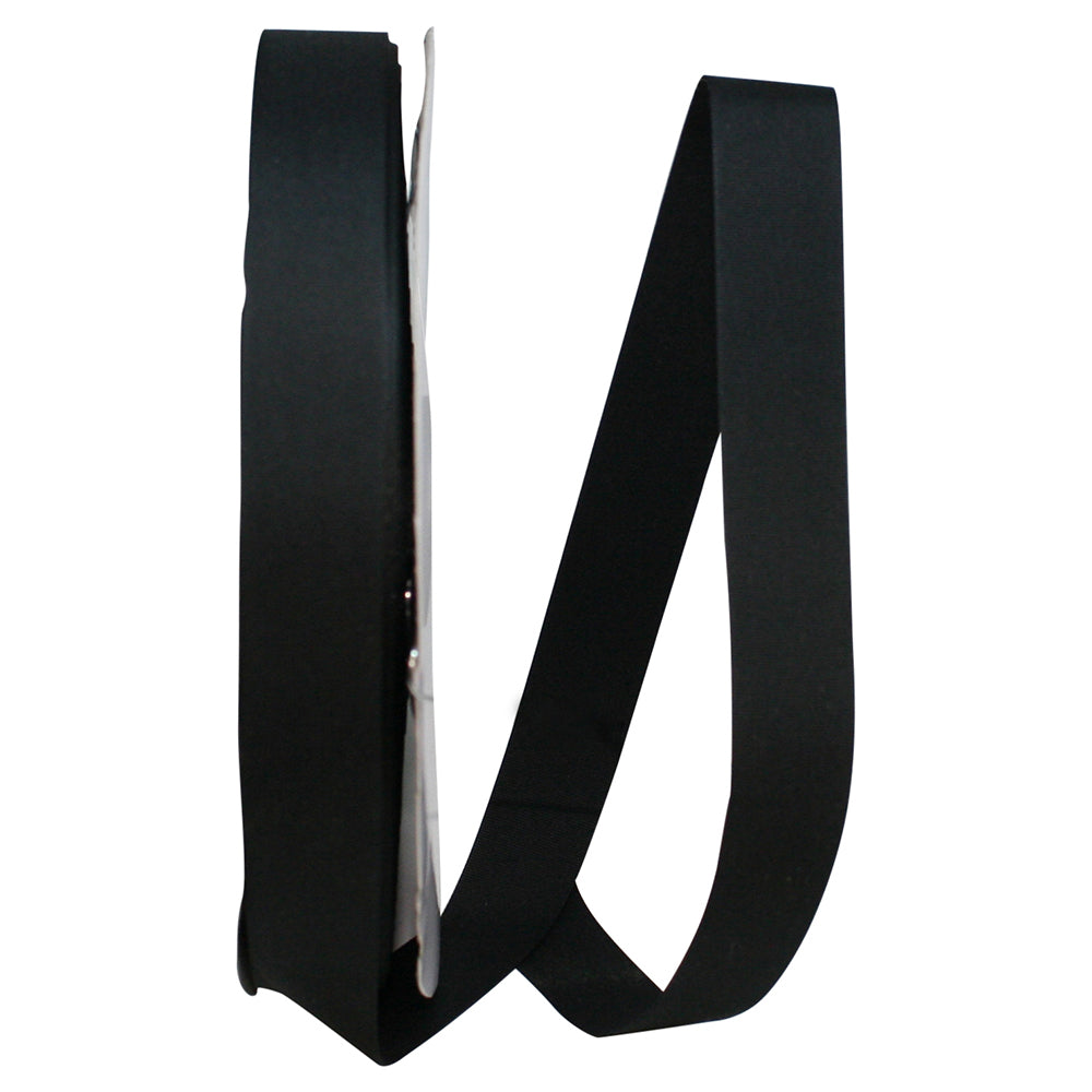 Black Soliterra Taffeta Ribbon 7/8 Inch for Wreaths