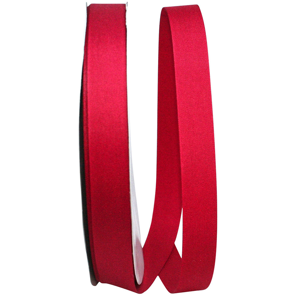 Cranberry Taffeta Ribbon 7/8 Inch for Wreaths and Bows
