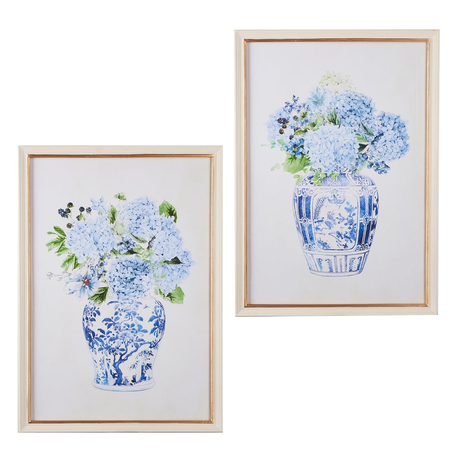 27.5" Hydrangeas in Vase Framed Print