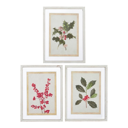 16" Holiday Floral Textured Paper Framed Print