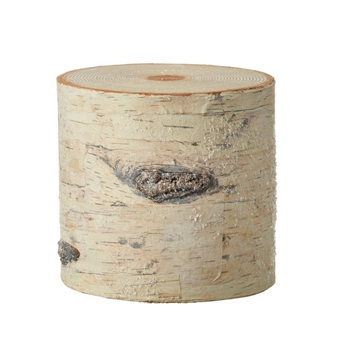 6.25" Glittered Birch Riser in White