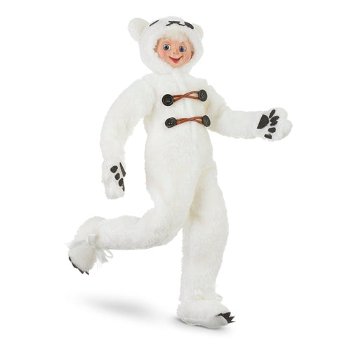 White 16" Polar Bear Posable Elf