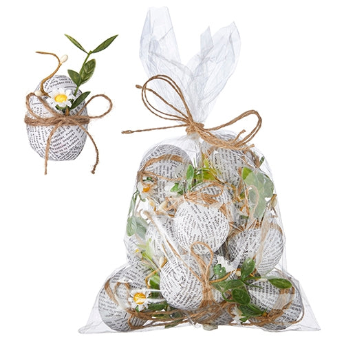 3" Bag of Book Print Wrapped Eggs