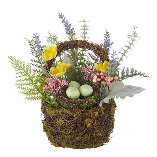 12.5" Spring Basket with Nested Eggs Arrangement
