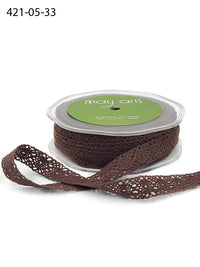 1/2 Inch Crochet Ribbon – 421-05-33 Brown