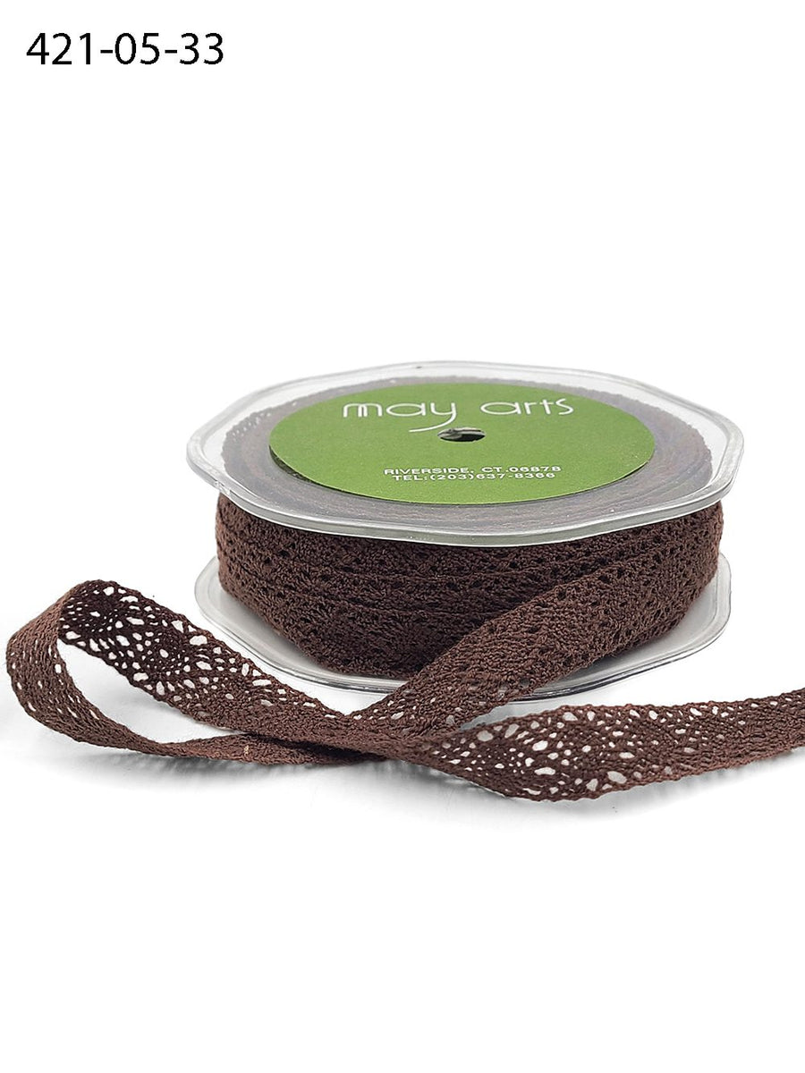 1/2 Inch Crochet Ribbon – 421-05-33 Brown