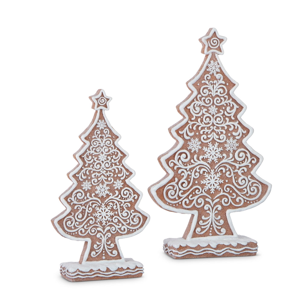 13" Frosted Gingerbread Trees